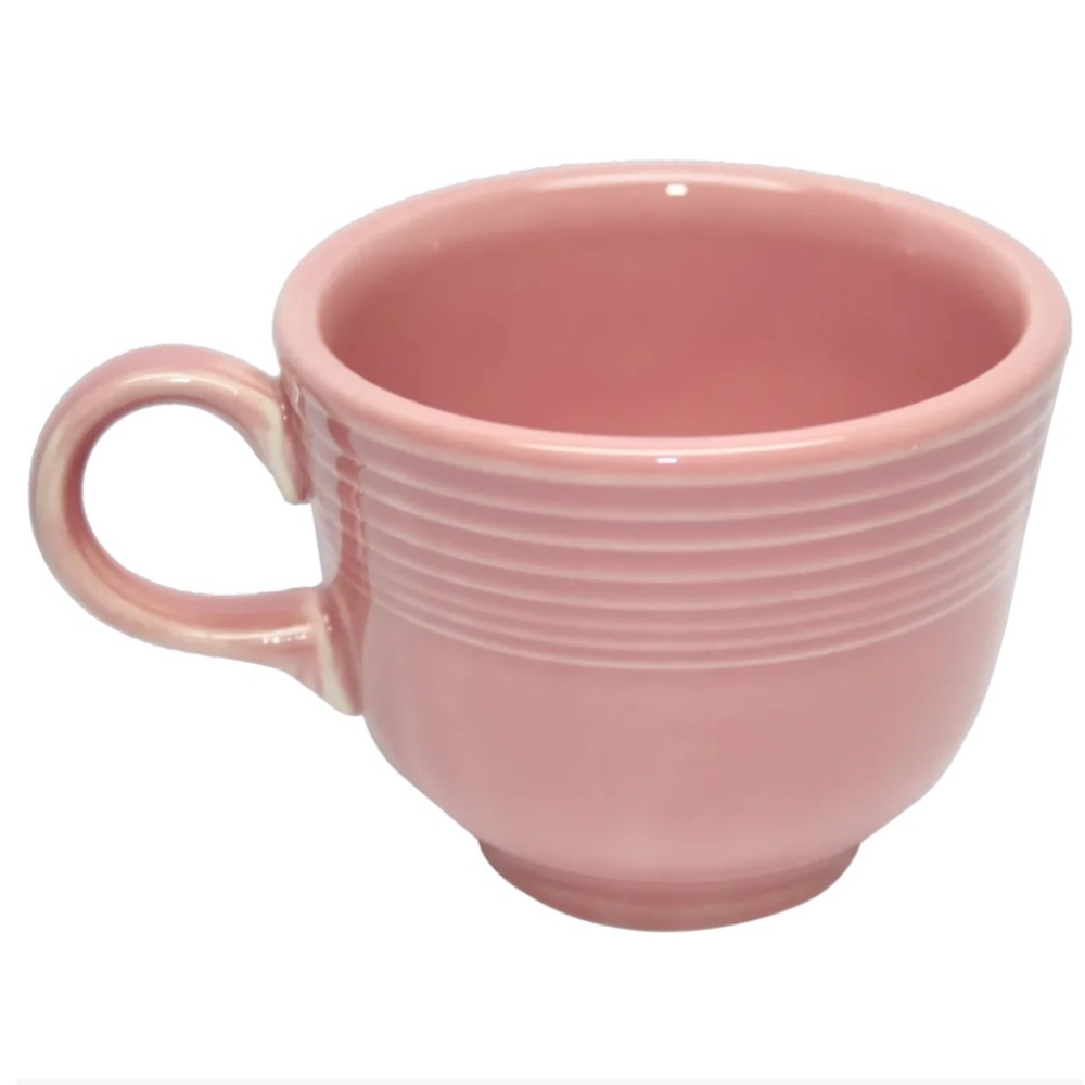 Fiesta Homer Laughlin China Rose Pink Flat (Tea) Cup. Pristine Condition.